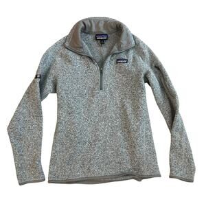Patagonia Better Sweater 1/4 Zip Fleece Womens Small Gray Logo Outdoors Winter